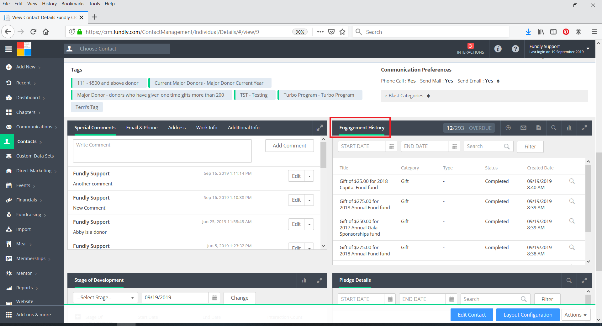 Contact Records Part I Viewing Contact Records Fundly Support Center